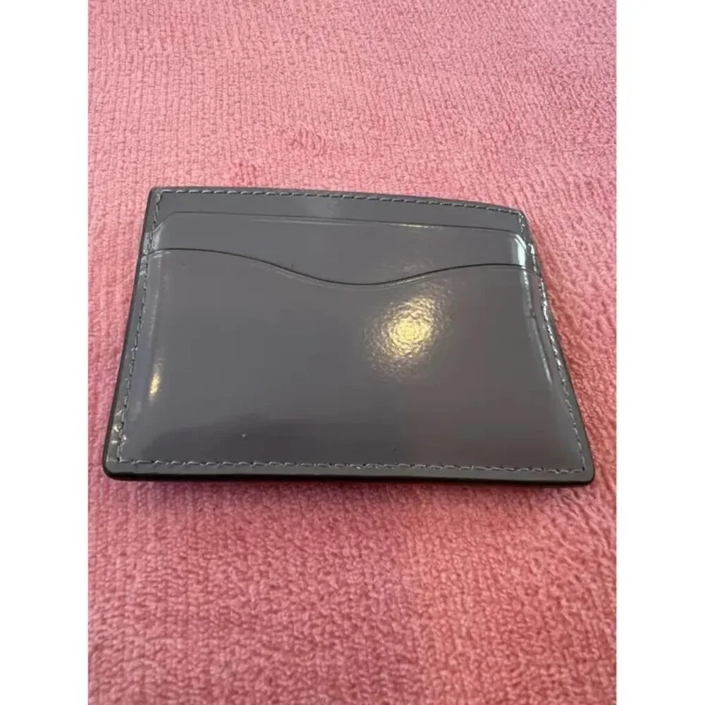 Tory Burch $128 139340 Emerson Patent Slim Card Case Grey NWT!